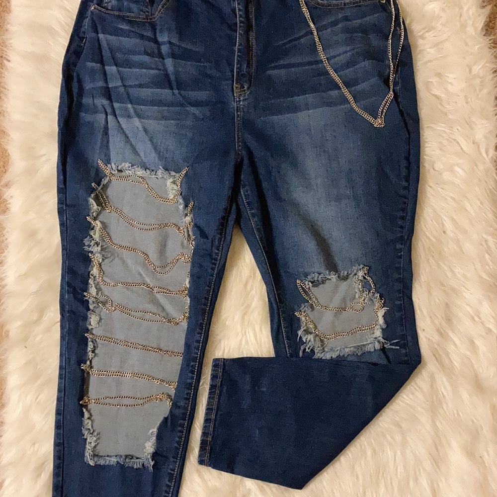 Fashion Nova Chain The Channel Skinny Jeans - Plus Size